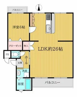 泉北原山台団地1号棟【5階】の間取り
