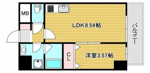 NINE RESIDENCE【8階】の間取り