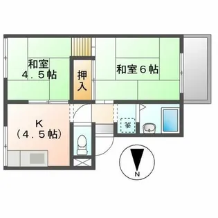 ハイツ都【202号室】の間取り
