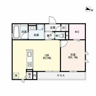 SIEBEN YOTSUYA【101号室】の間取り