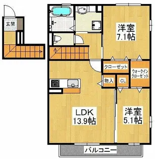 くみの木ヒルズⅠ【2階】の間取り