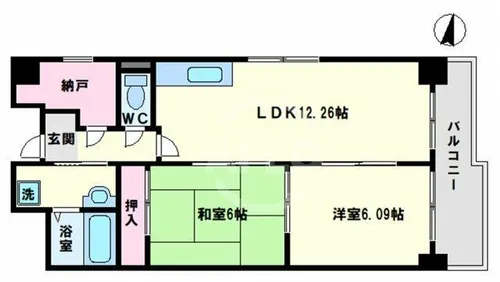 アルカディア玉造【7階】の間取り