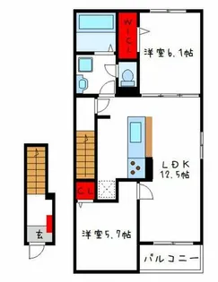 ヴェルデブリッサⅢ【2階】の間取り