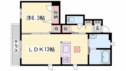 アーバンのざと CENTER【1階】の間取り