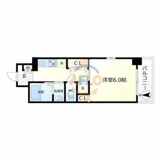 CITY SPIRE靭公園【10階】の間取り