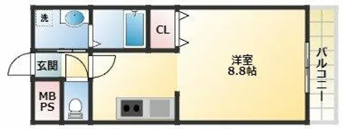 アンプルール クラージュヴィーヴル【2階】の間取り