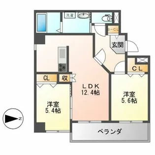 プライムコート【402号室】の間取り