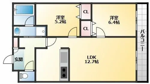 ステラウッド惣社Ⅰ【1階】の間取り