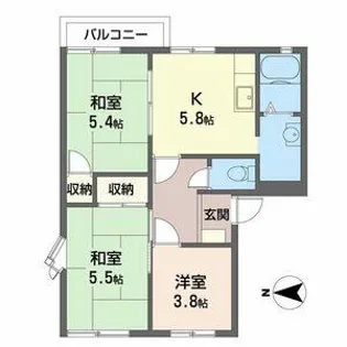 コスモハイツⅠ【201号室】の間取り