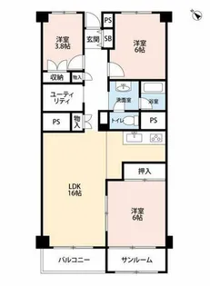 宮の森パレス【606号室】の間取り