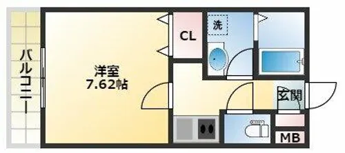 1Kの間取り画像