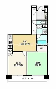 長居公園スカイハイツ【6階】の間取り