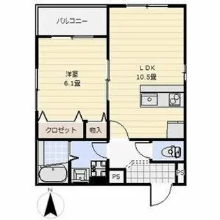 KONFORTA西町4【2階】の間取り
