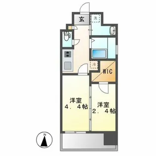 シーズンフラッツ矢場【704号室】の間取り