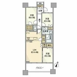 プラウドタワー春日井【7階】の間取り