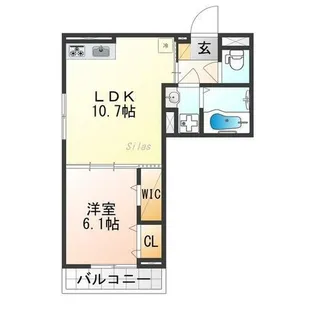 GRAMM御陵荒木A【2階】の間取り