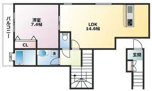 フォート本山中町【201号室】の間取り