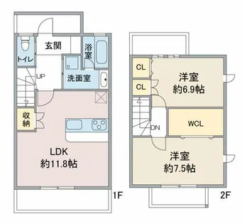 ベルノリエ桜ヶ丘【103号室】の間取り