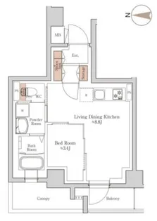 ジオエント四条大宮【3階】の間取り
