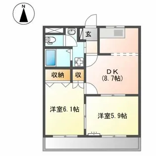 ロスロリエンA棟【2階】の間取り