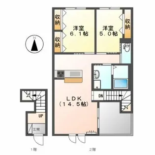 アン ドゥラード【2階】の間取り