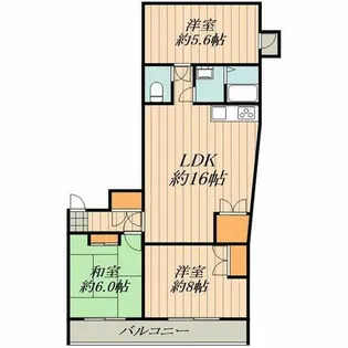 明幸ハイツ【4階】の間取り