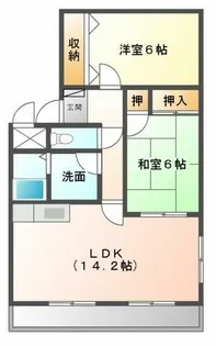 ハイツヒロ【202号室】の間取り