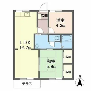 西脇市野村町(ガーデンハイツ緑ヶ丘D)【2階】の間取り
