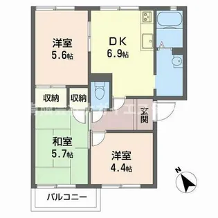 西脇市野村町(ガーデンハイツ緑ヶ丘E)【2階】の間取り