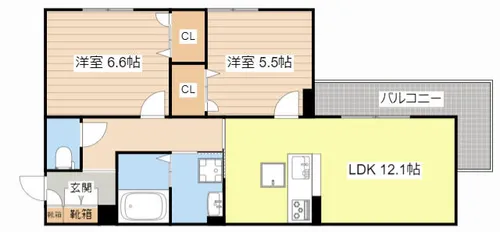 シャーメゾン テミス【0201号室】の間取り