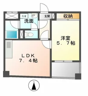 ドムス東栄【402号室】の間取り