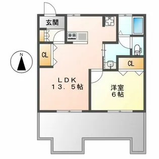 遠藤ビル【403号室】の間取り