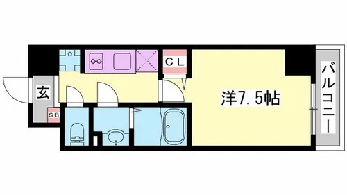 MISTRAL姫路駅前Ⅵ東駅前町【9階】の間取り