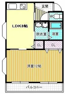 羽曳野ローズマンション【2階】の間取り