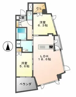 白壁リンクス【701号室】の間取り