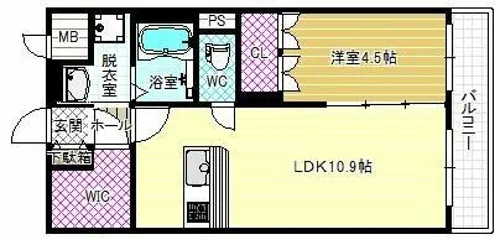 エクセルコート天美【2階】の間取り