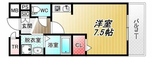 サウス高安【3階】の間取り