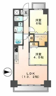 ツインアウルズ【406号室】の間取り