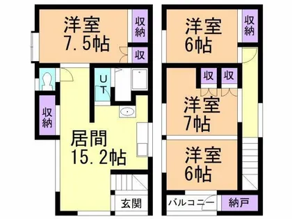 北海道室蘭市宮の森町3丁目【一戸建】の間取り