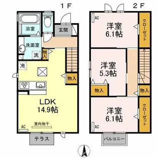 華 A【1階】の間取り
