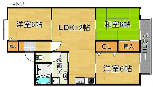 アットハウス松谷Ⅱ【1階】の間取り