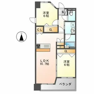 ヴィラエーデル大須【3B号室】の間取り