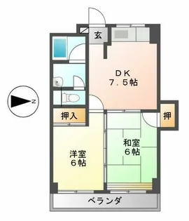 シャンテちくさ【2B号室】の間取り