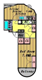 1LDKの間取り画像