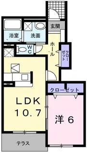 ヒルサイド緑ヶ丘C【1階】の間取り