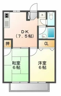 コーポKANAMARU【202号室】の間取り