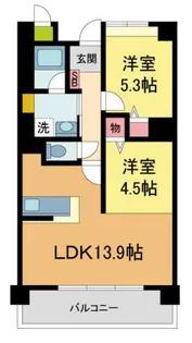 セリシール夙川苦楽園【606号室】の間取り