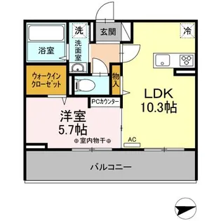 グランヴィア行事【202号室】の間取り