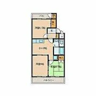 コート鶴里【2階】の間取り