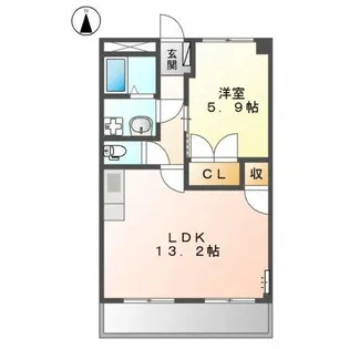 グローリィ・ヒルズⅢ【1階】の間取り